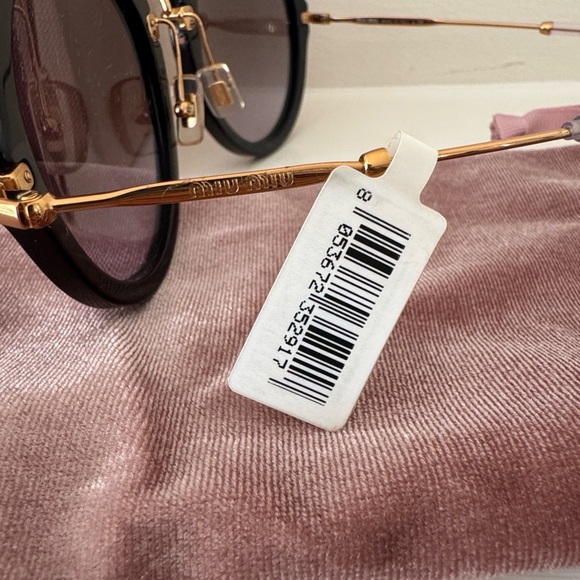 Miu Miu Gold and Black Sunglasses - Picture 5 of 8
